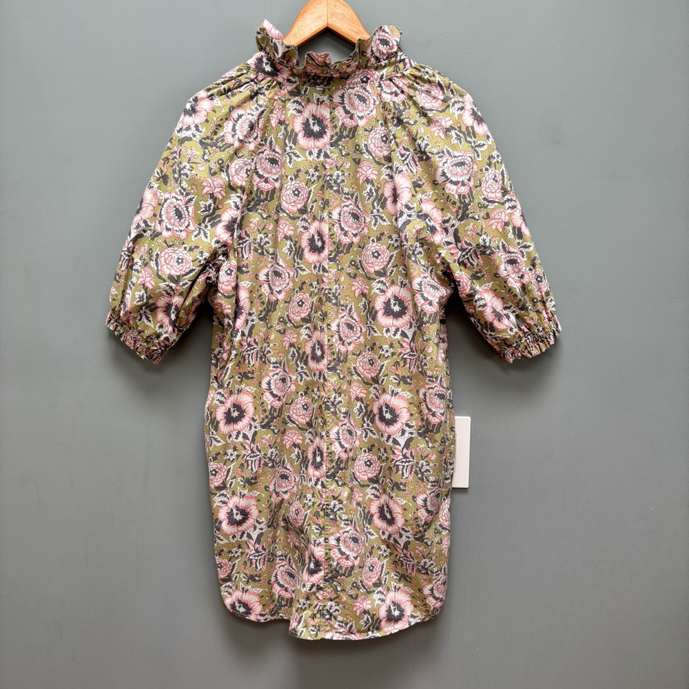 Sundays Spence Poplin Dress In Sage Floral M - Picture 6 of 7